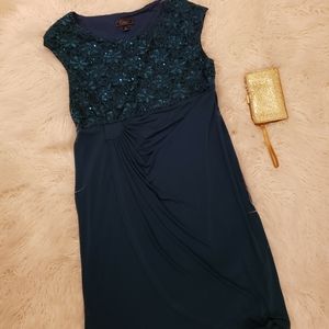 🌸 Dressbarn Teal Sequin Dress